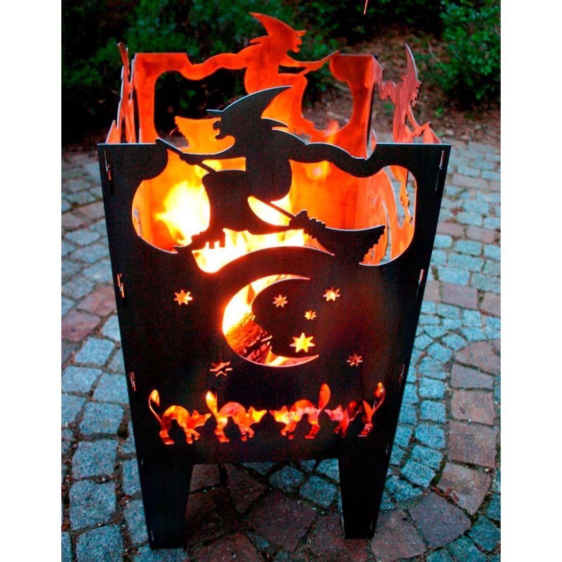 SvenskaV Hexe Feuerkorb Rohstahl  35,5x37,0x75 cm
