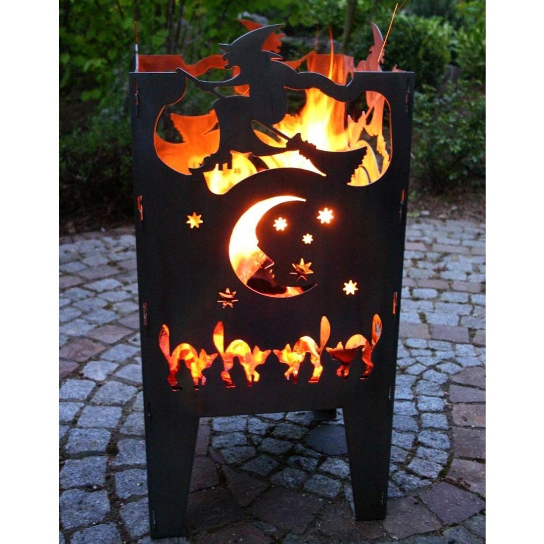 SvenskaV Hexe Feuerkorb Rohstahl  35,5x37,0x75 cm