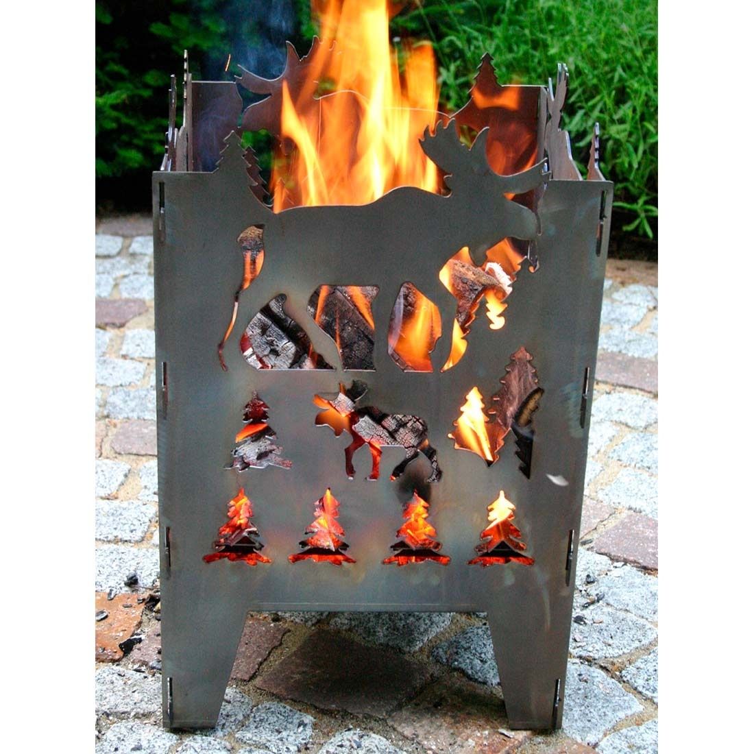 SvenskaV Elch Feuerkorb Rohstahl 30,5x32,0x47cm