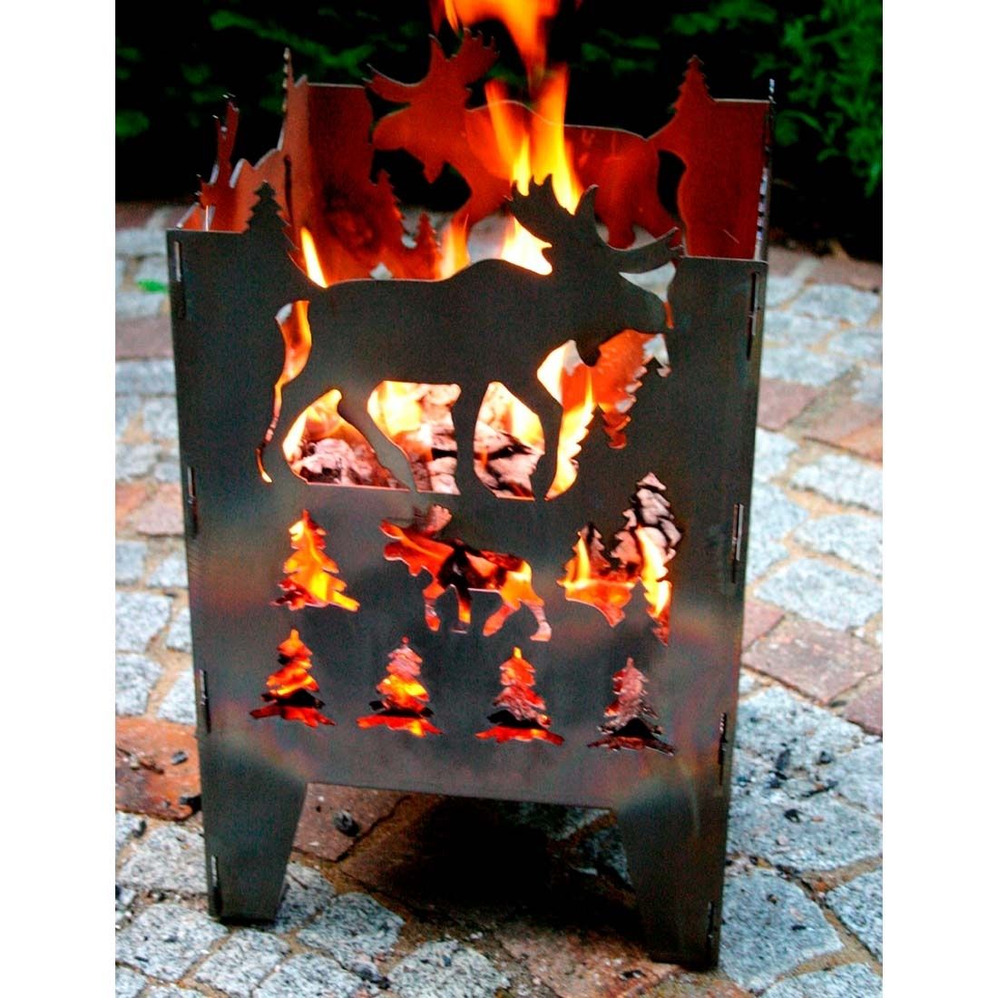 SvenskaV Elch Feuerkorb Rohstahl 30,5x32,0x47cm