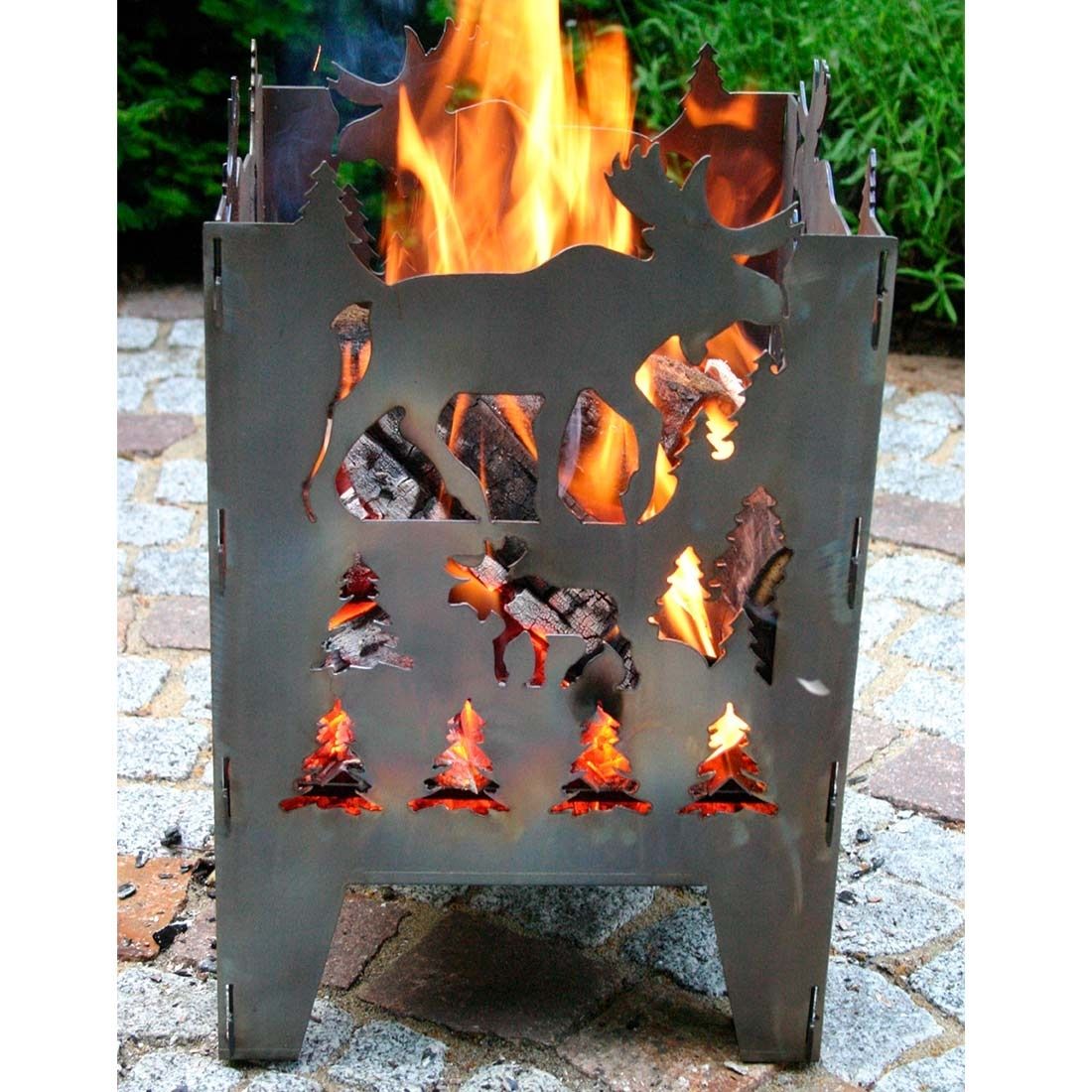 SvenskaV Elch Feuerkorb Rohstahl 35,5x37,0x75 cm