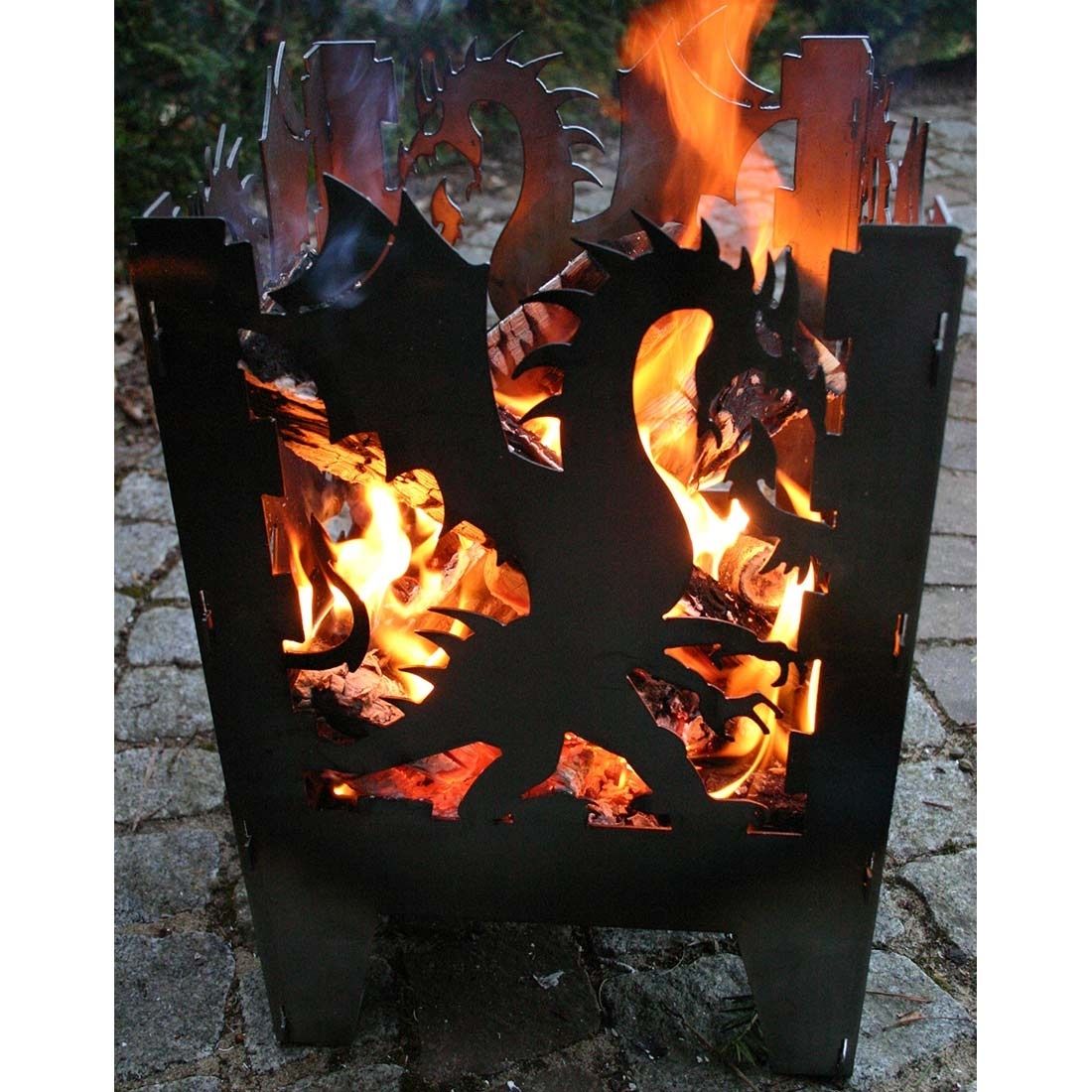 SvenskaV Drache Feuerkorb Rohstahl 30,5x32,0x47cm