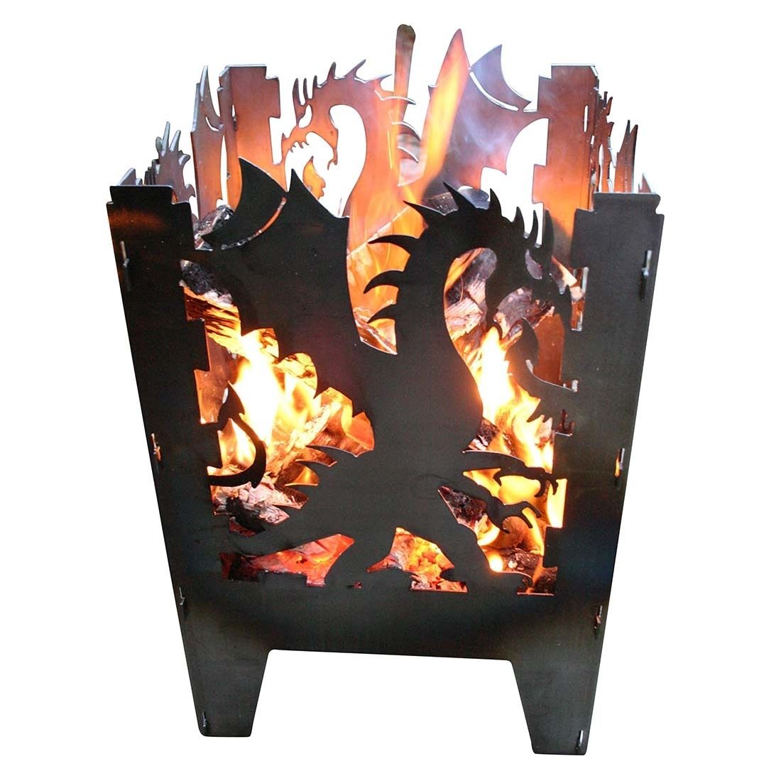 SvenskaV Drache Feuerkorb Rohstahl 35,5x37,0x75 cm