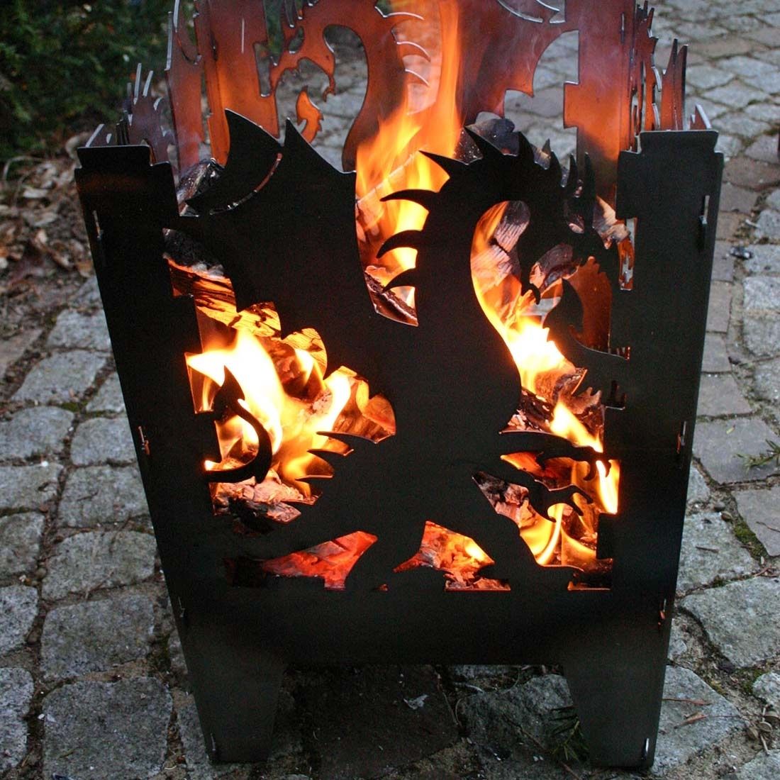 SvenskaV Drache Feuerkorb Rohstahl 35,5x37,0x75 cm