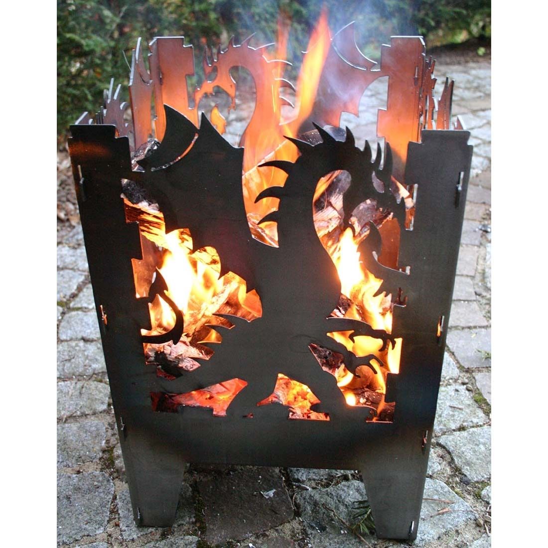 SvenskaV Drache Feuerkorb Rohstahl 35,5x37,0x75 cm