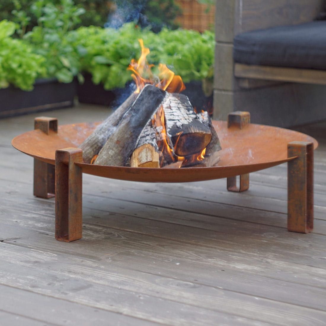 SvenskaV Space Design-Feuerschale Ø58x20cm Rohstahl