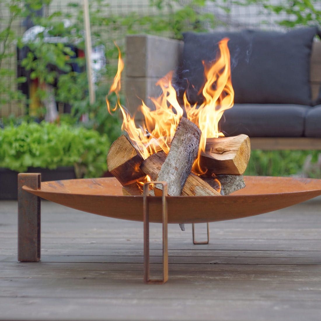 SvenskaV Space Design-Feuerschale Ø58x20cm Rohstahl