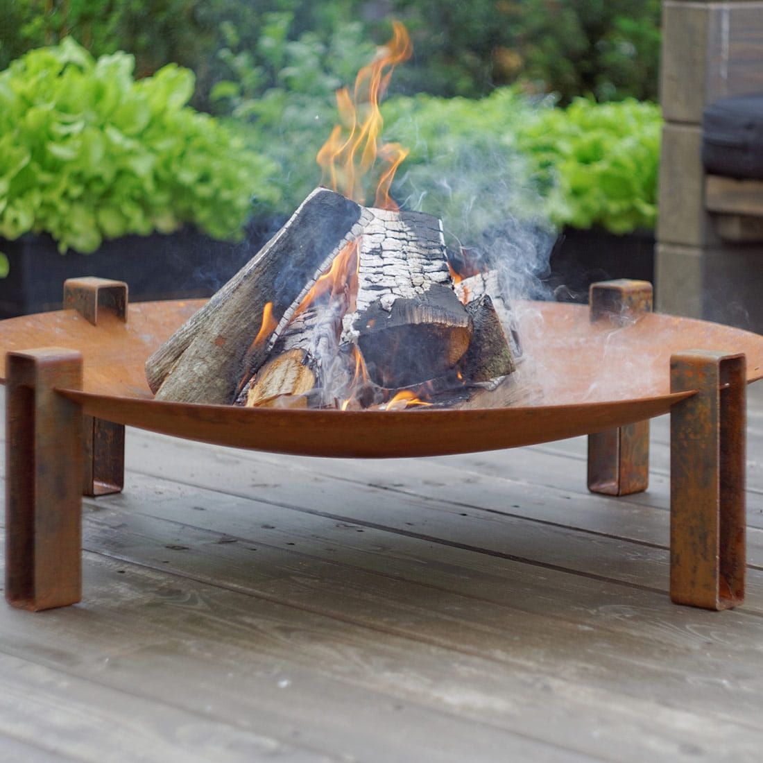 SvenskaV Space Design-Feuerschale Ø58x20cm Rohstahl