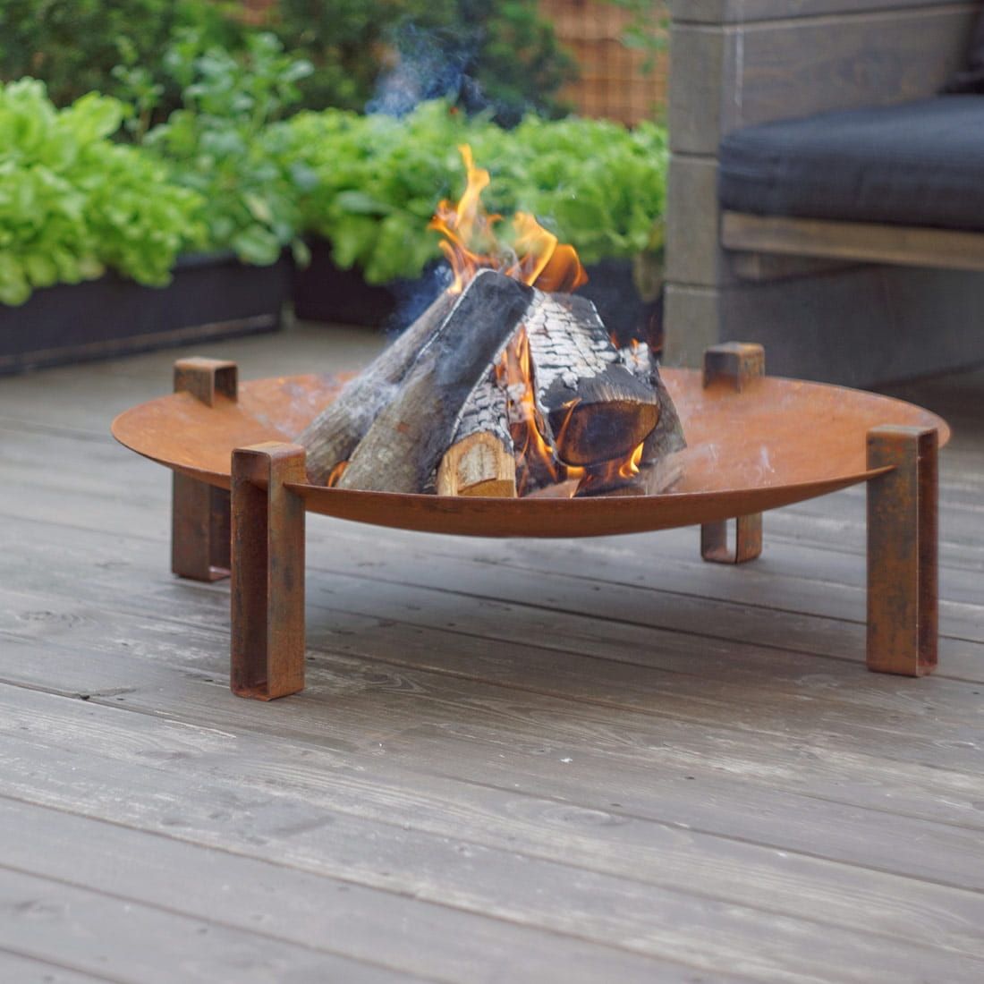 SvenskaV Space Design-Feuerschale Ø80x22cm Rohstahl