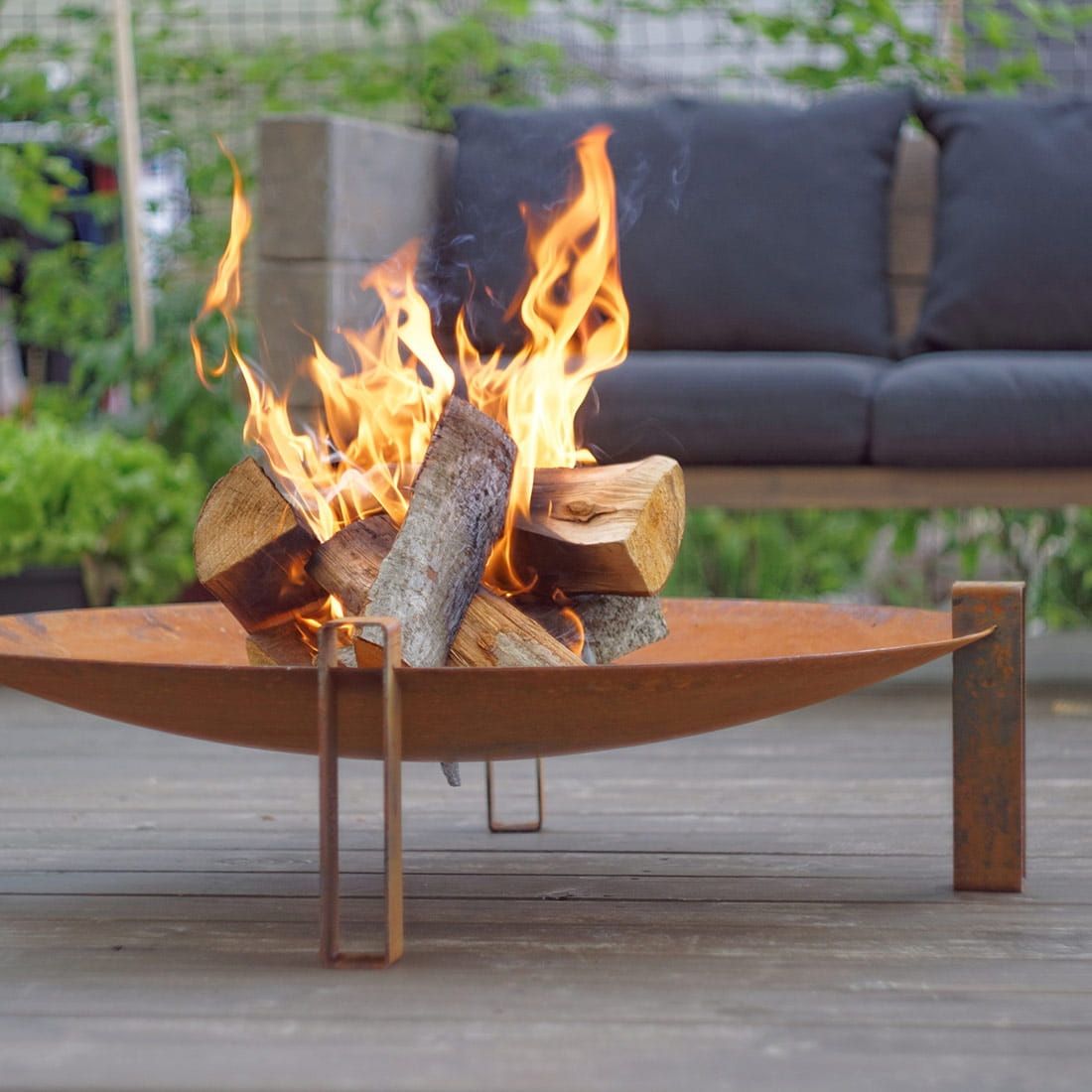 SvenskaV Space Design-Feuerschale Ø80x22cm Rohstahl