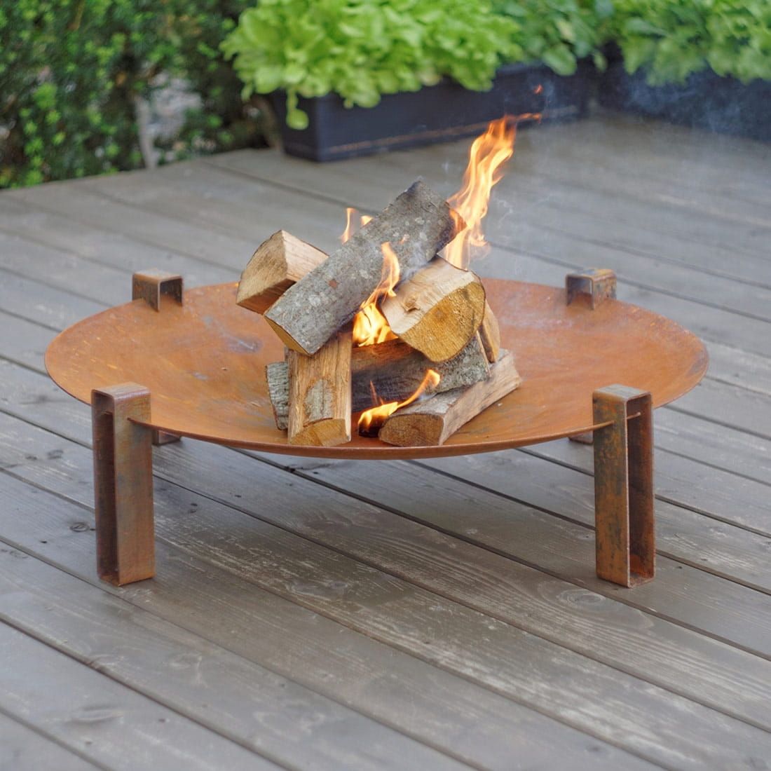 SvenskaV Space Design-Feuerschale Ø80x22cm Rohstahl