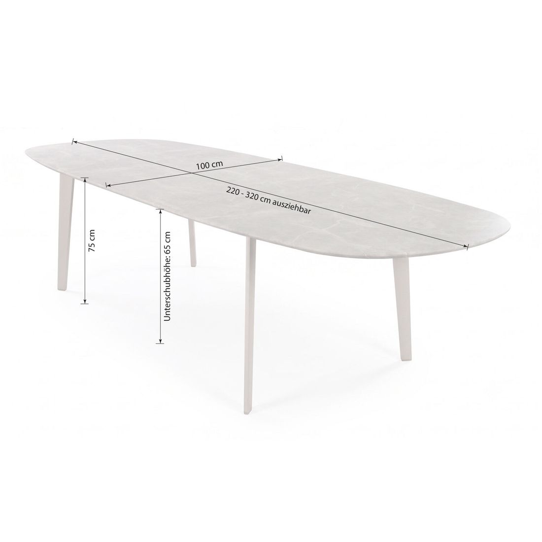 OUTLIV. Mia Ausziehtisch 220/320x100cm Aluminium