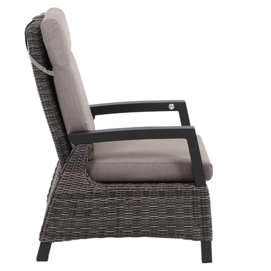 Siena Garden Corido Loungesessel Alu/Geflecht inkl. Kissen Matt  Anthrazit/Charcoal-Grey/Taupe