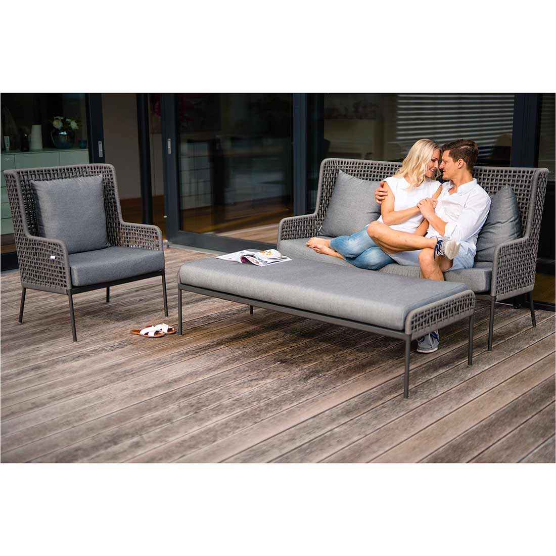 Stern Greta Loungeset inkl. Loungetisch Aluminium/Rope