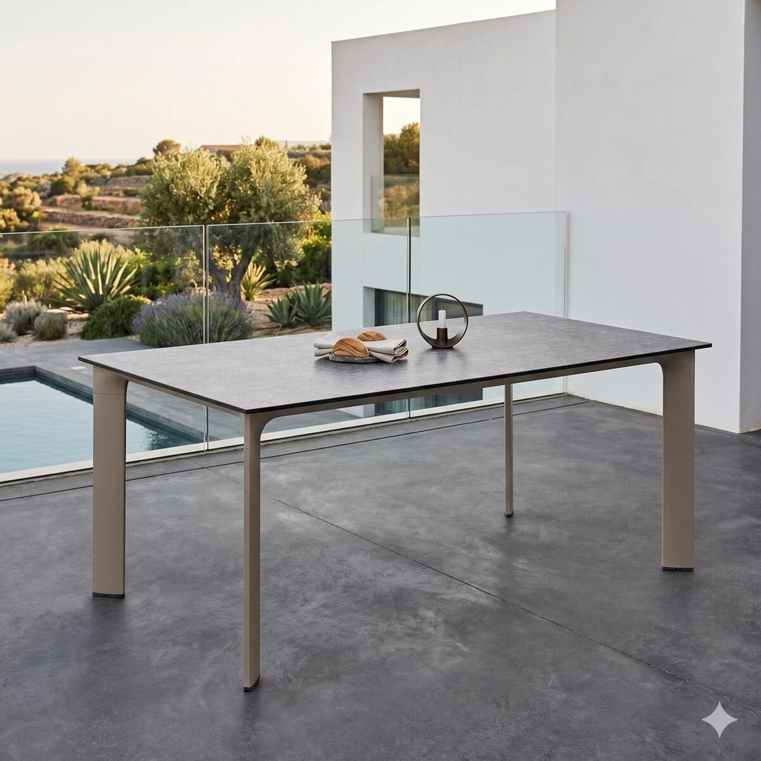 Kettler Diamond Gartentisch 160x95cm Aluminium/HPL