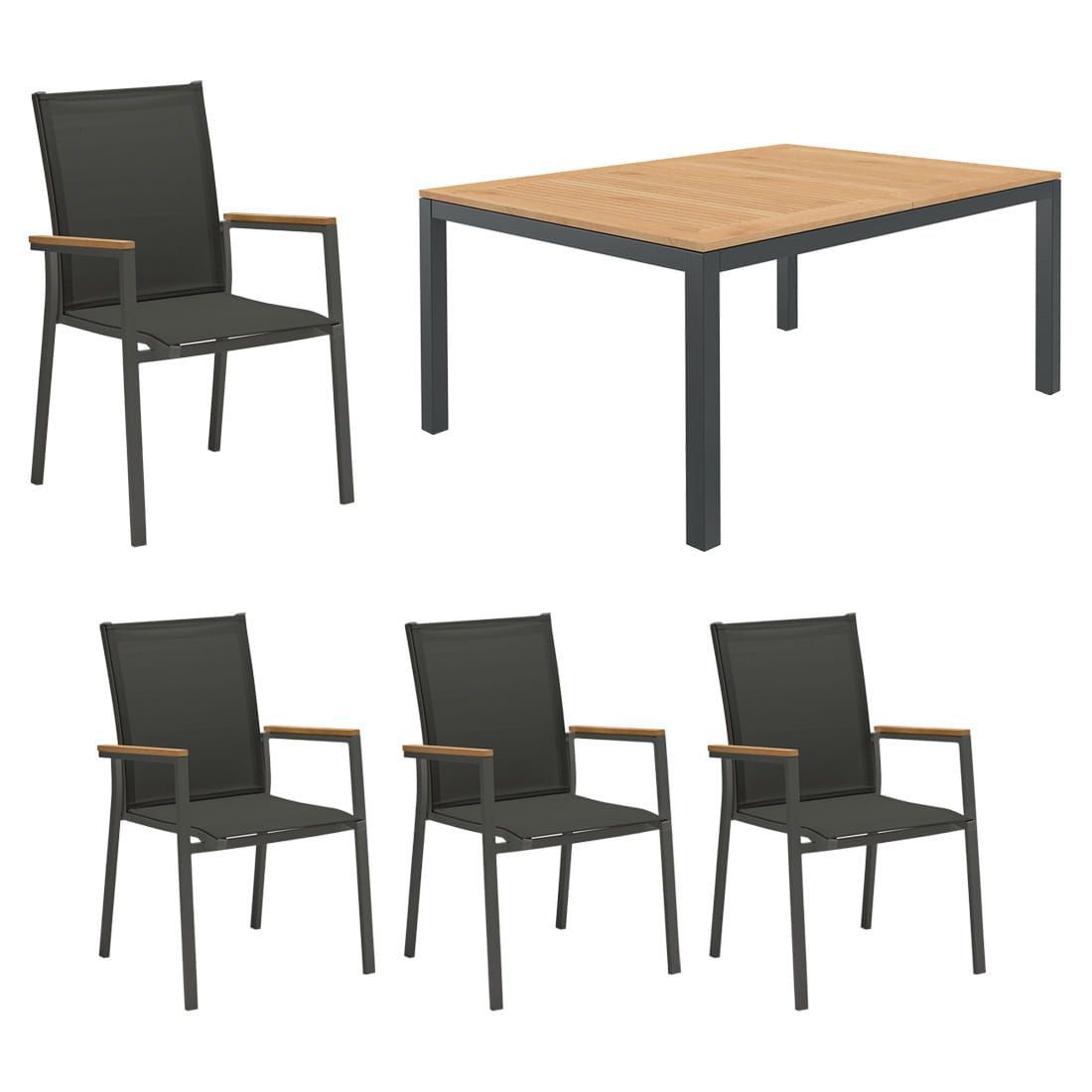 OUTLIV. Kobe Gartenmöbel-Set M (4 Plätze) Tisch 150/210x90cm