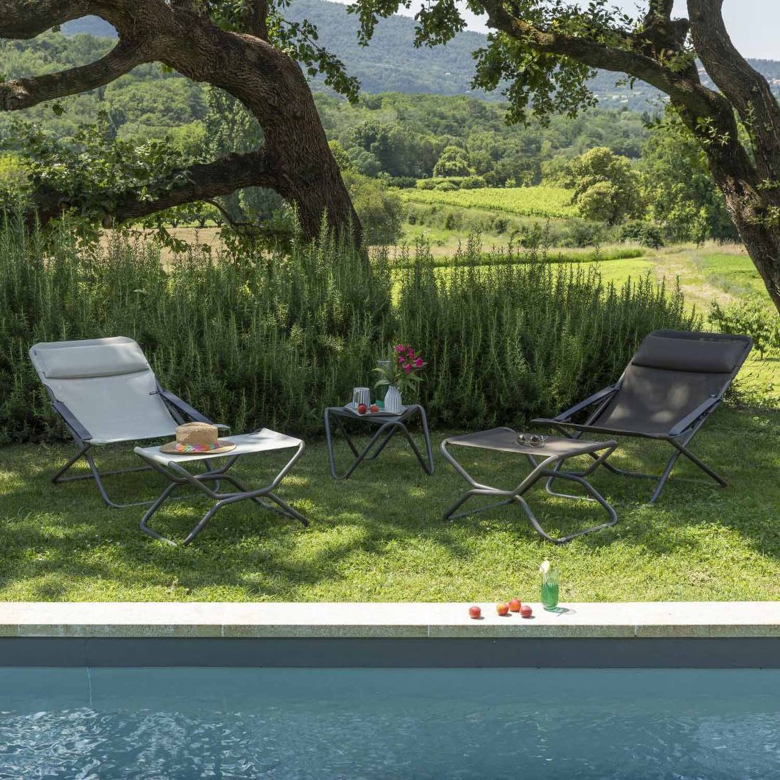 Lafuma Next Gartenhocker Stahl/Batyline