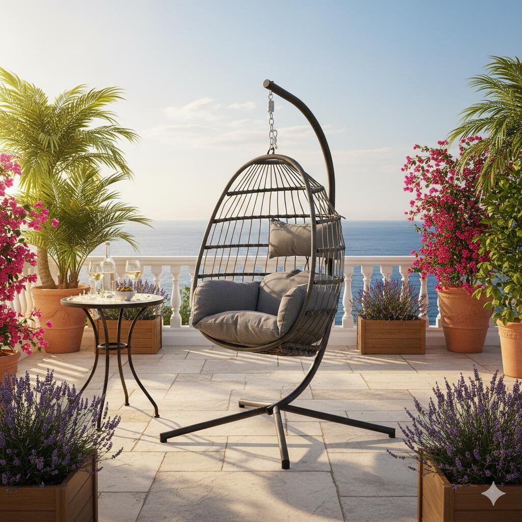 LC Garden Sunai Hängesessel Stahl/Rope/Polyester