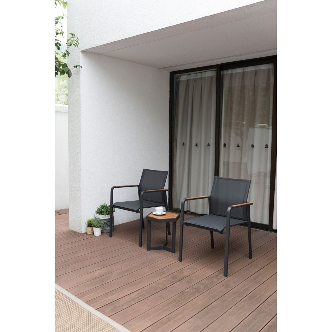 Zebra Sixx Beistelltisch 40x35cm Aluminium/Teak