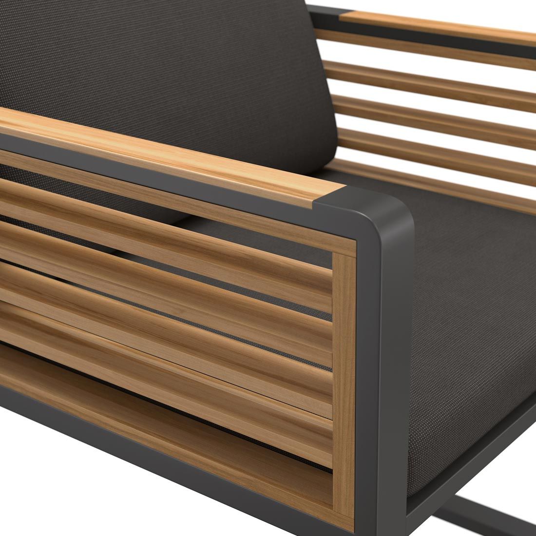 OUTLIV. New York Gartensessel Aluminium/Teak/Olefin
