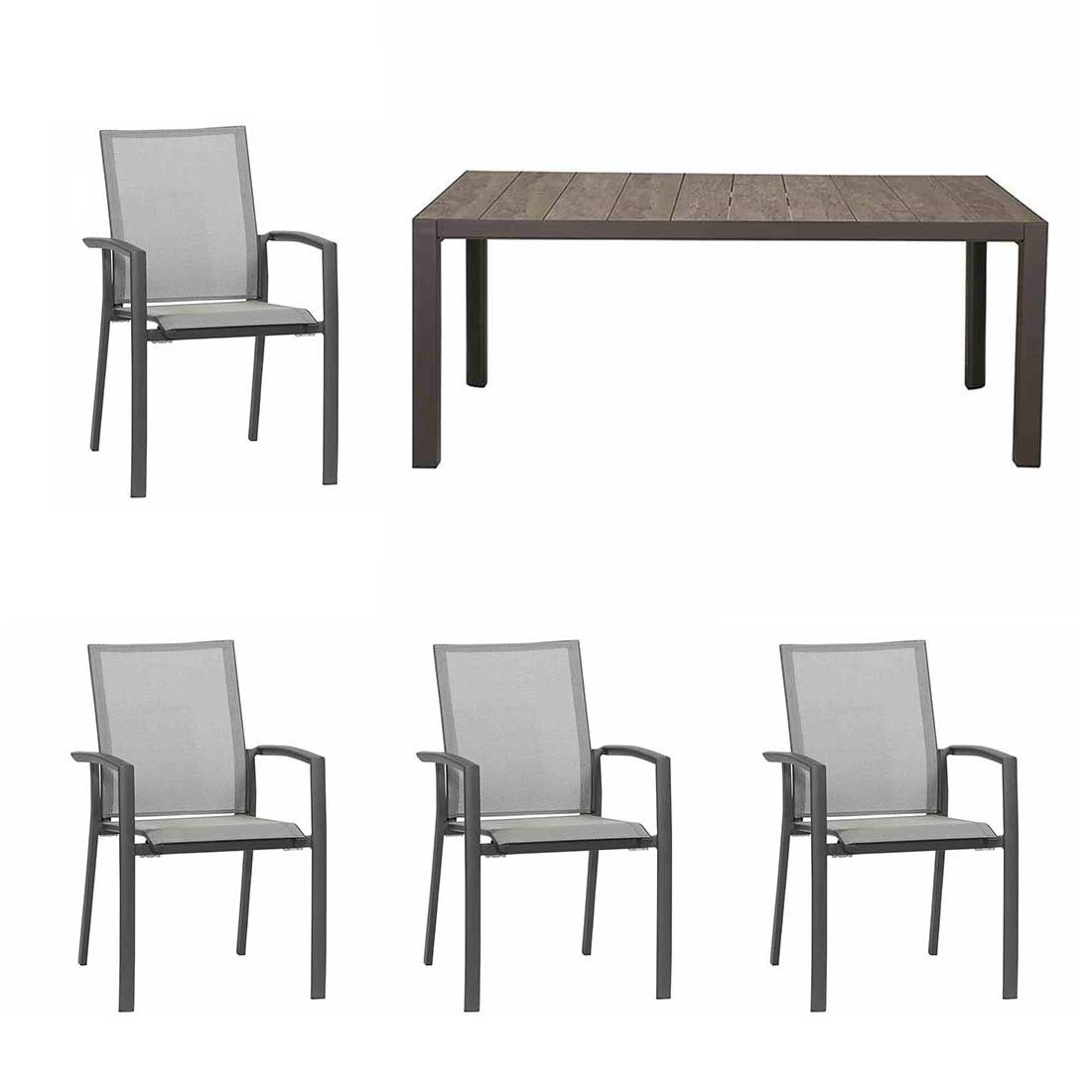 Siena Garden Velia Gartenmöbel-Set M (4 Plätze) Tisch 182x100cm