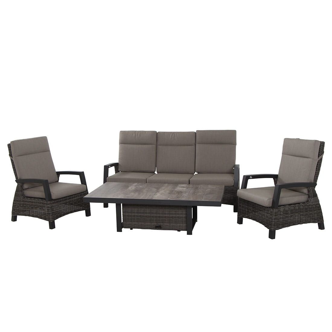Siena Garden Corido Loungeset verstellbar Gardino-Geflecht/Kunstfaser