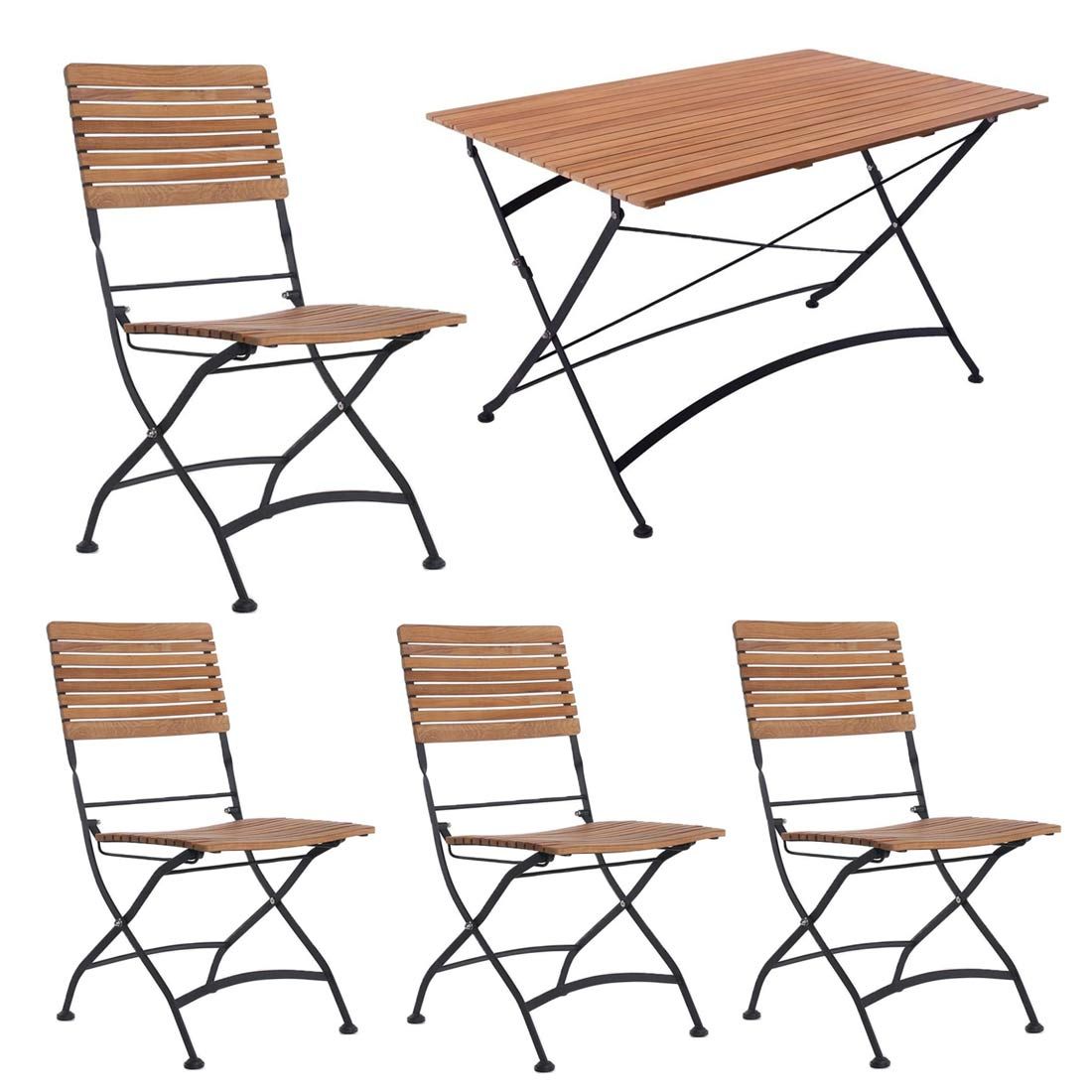 OUTLIV. Lindau Gartenmöbel-Set M (4 Plätze) Tisch 120x80cm