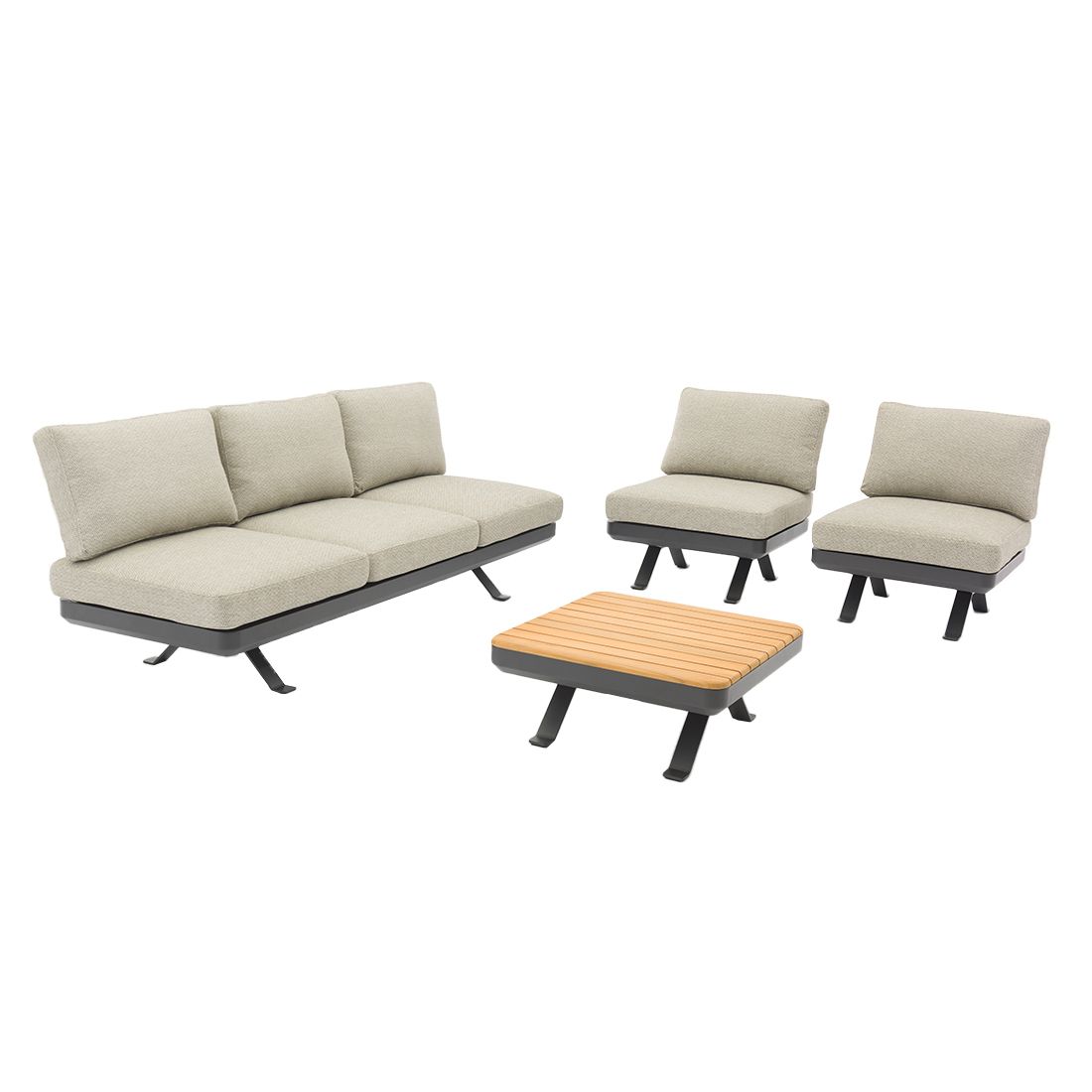 Zebra Sky Loungeset inkl. Loungetisch Aluminium/Sunproof