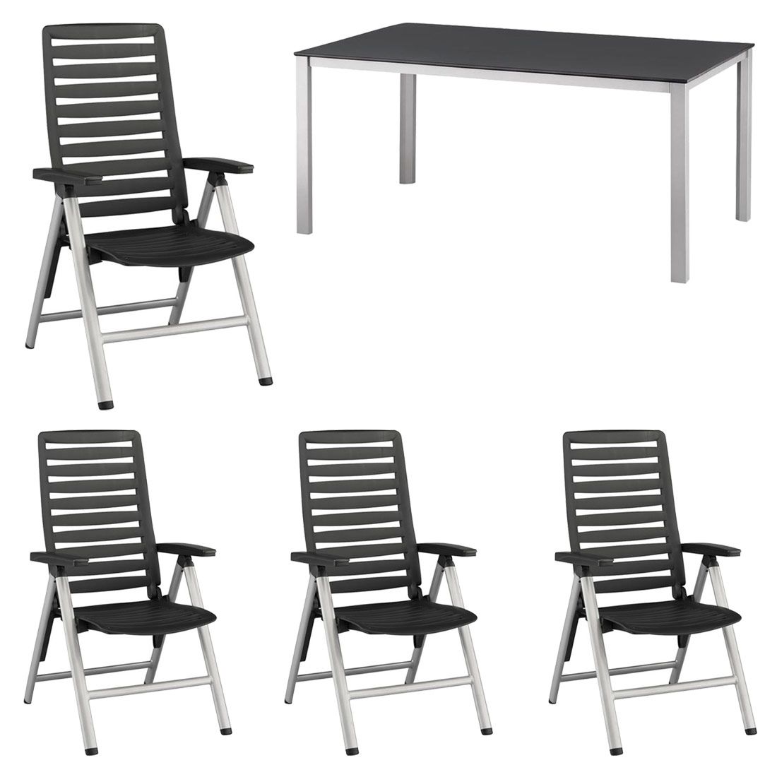 Kettler Wave Gartenmöbel-Set M (4 Plätze) Tisch 160x95cm