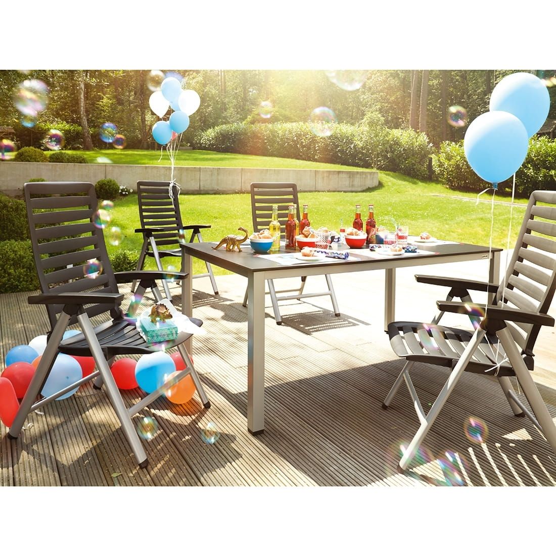 Kettler Wave Gartenmöbel-Set M (4 Plätze) Tisch 160x95cm