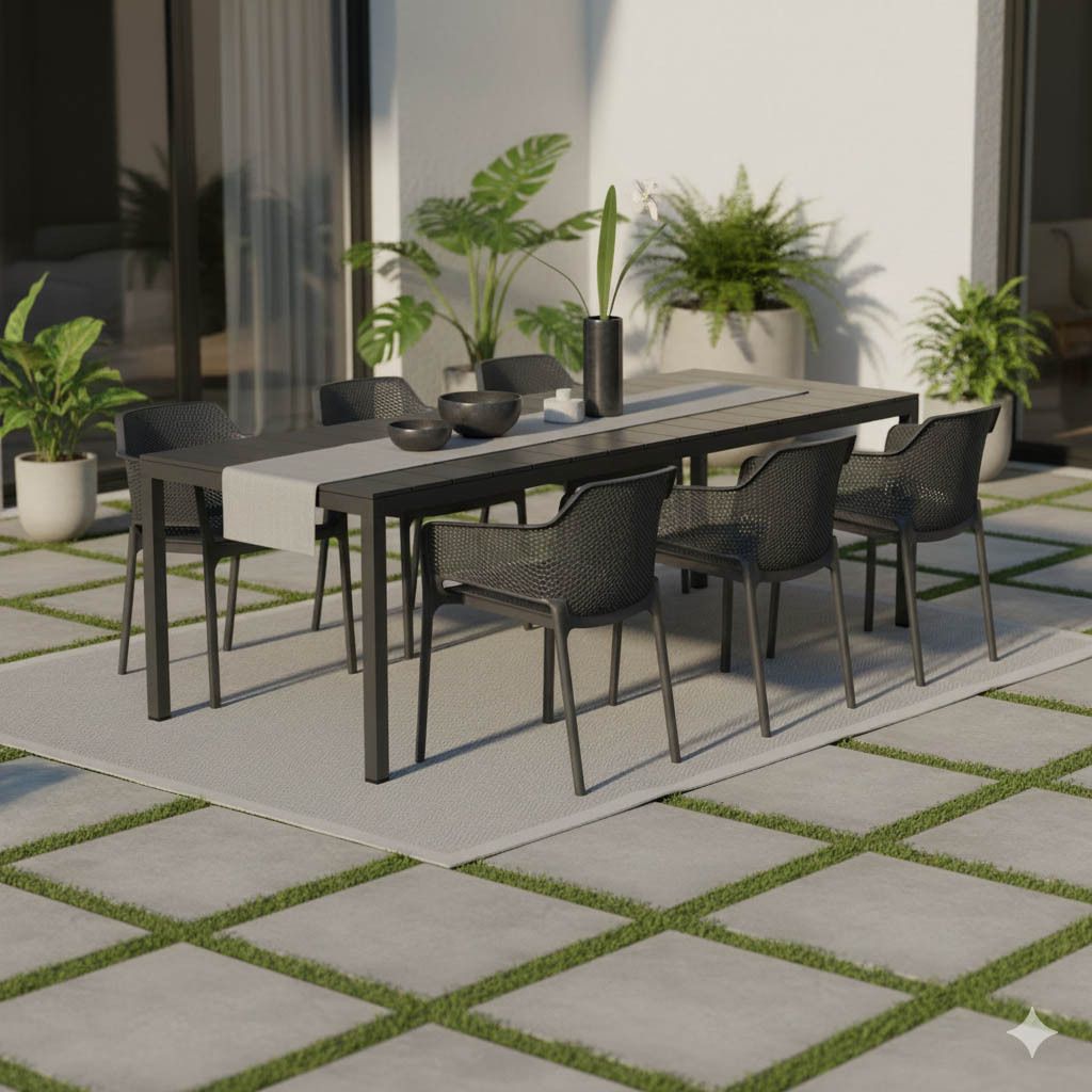 Nardi Net Gartenmöbel-Set XL (8 Plätze) Tisch 210/280x100cm