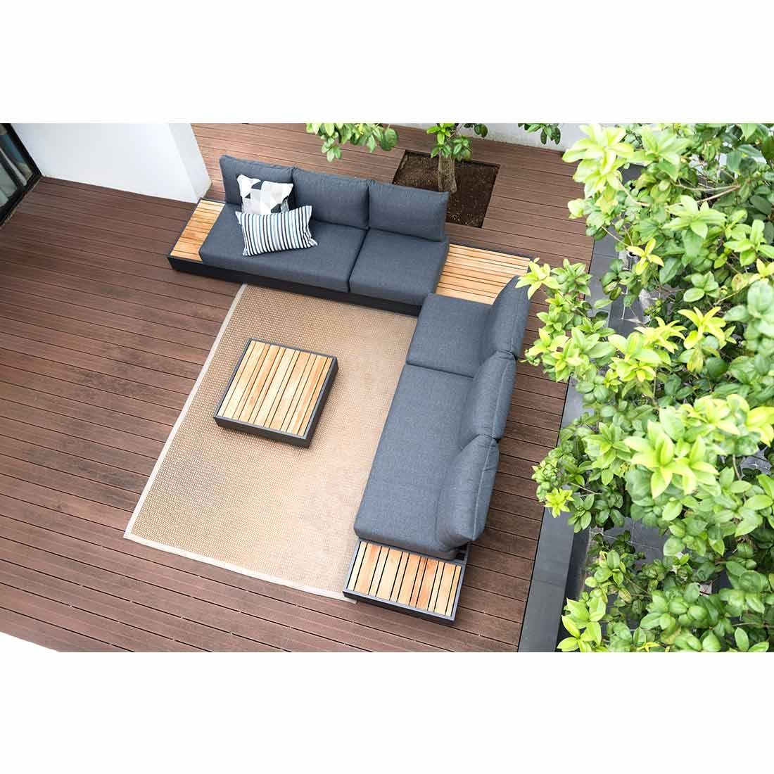 Zebra Cubo Ecklounge inkl. Loungetische Aluminium/Olefin