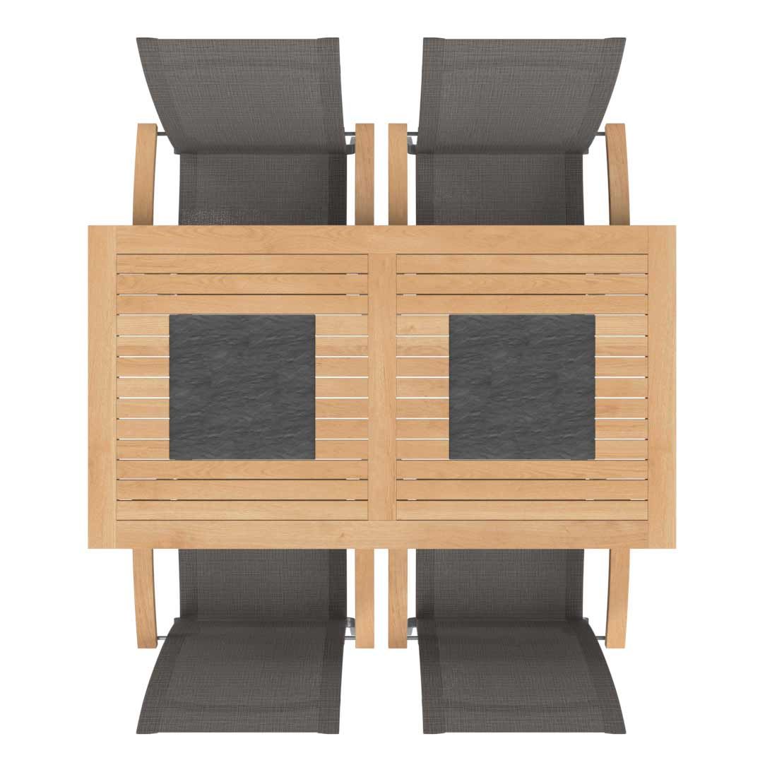 OUTLIV. Davos Gartenmöbel-Set M (4 Plätze) Tisch 160x88cm