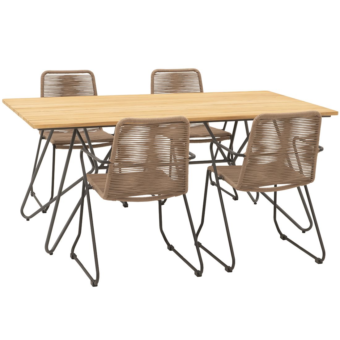OUTLIV. Maranello Gartenmöbelset 5tlg Tisch 180x90 cm