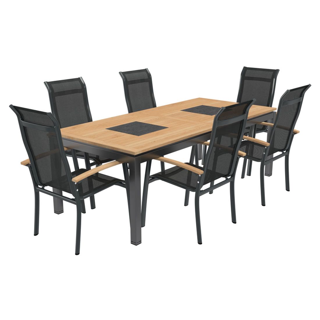 OUTLIV. Alpha Gartenmöbel-Set L (6 Plätze) Tisch 220x100cm
