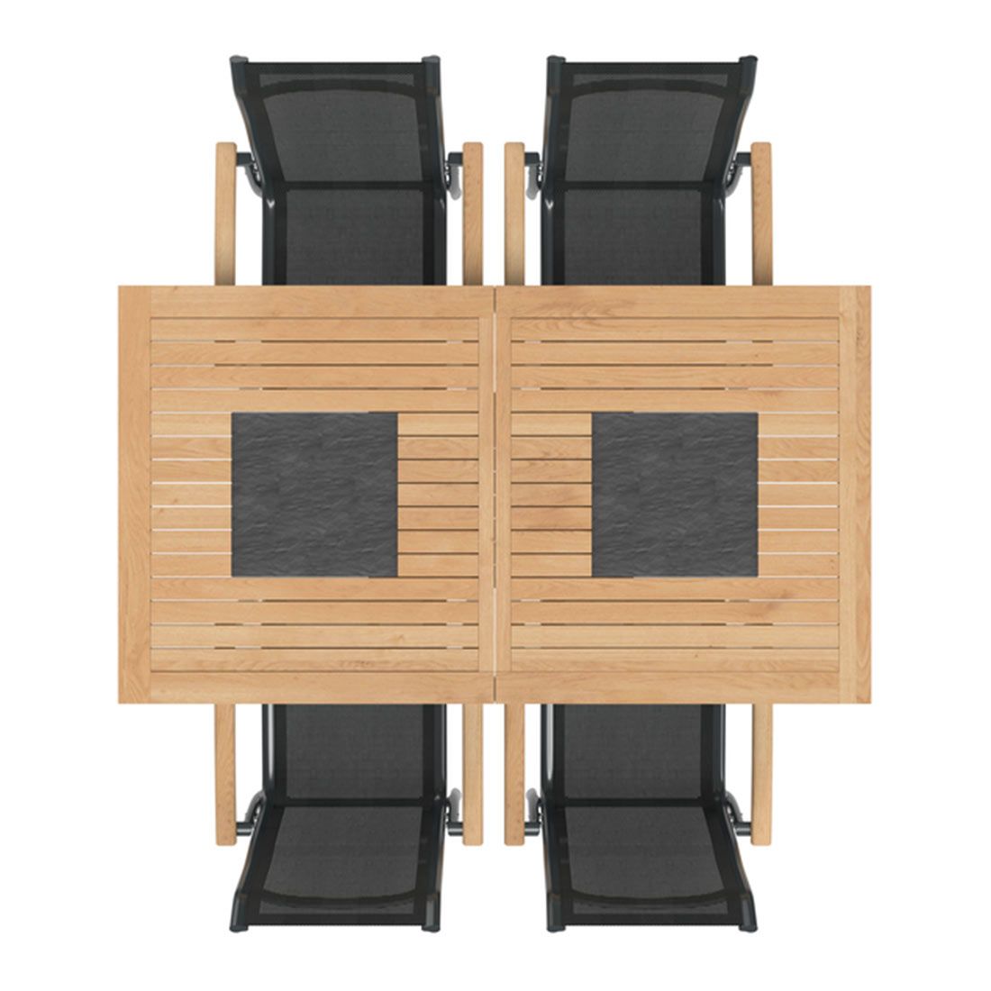 OUTLIV. Alpha Gartenmöbel-Set M (4 Plätze) Tisch 180/240x100cm