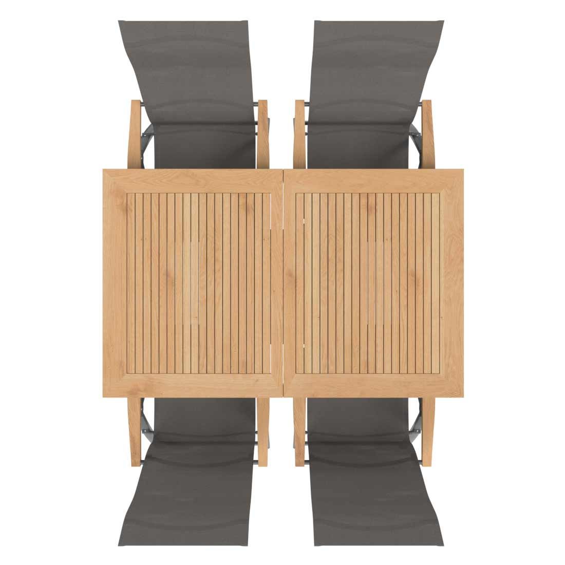 OUTLIV. Davos Gartenmöbel-Set M (4 Plätze) Tisch 150/210x90cm