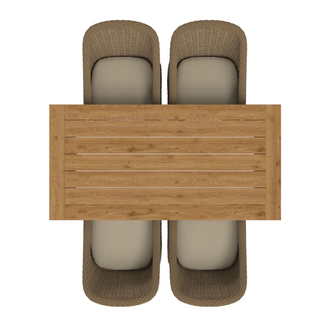 OUTLIV. Coventry Gartenmöbel-Set M (4 Plätze) Tisch 180x90cm