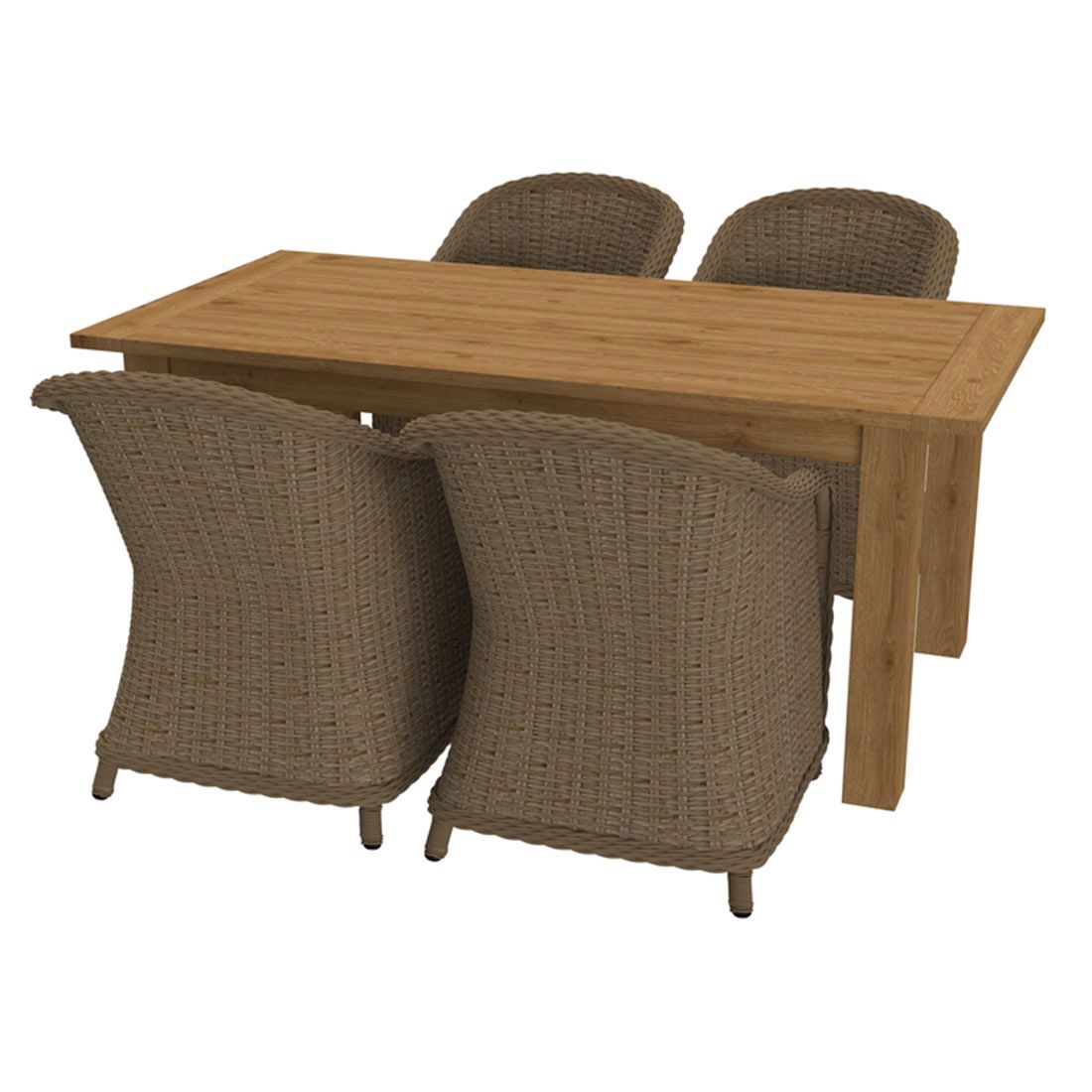 OUTLIV. Coventry Gartenmöbel-Set M (4 Plätze) Tisch 180x90cm