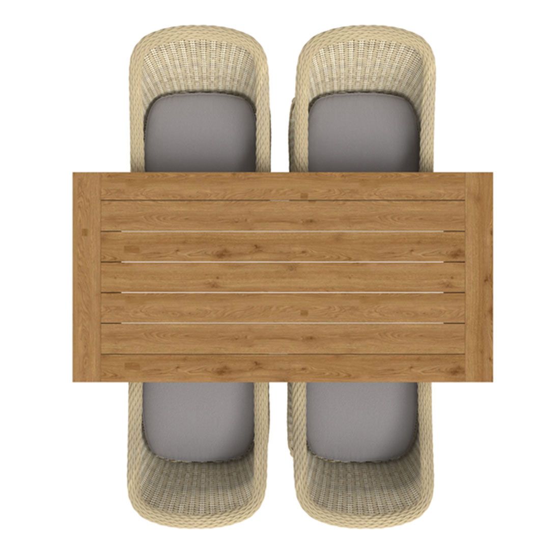 OUTLIV. Coventry Gartenmöbel-Set M (4 Plätze) Tisch 180x90cm