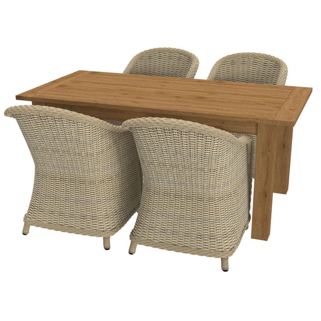 OUTLIV. Coventry Gartenmöbel-Set M (4 Plätze) Tisch 180x90cm