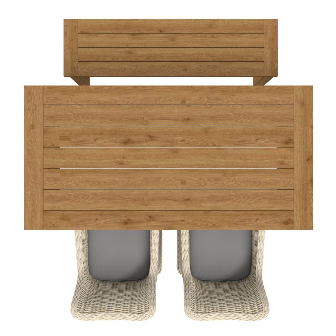 OUTLIV. Oxford Gartenmöbelset 4-teilig Geflecht-Diningsessel mit Tisch 180x90 cm