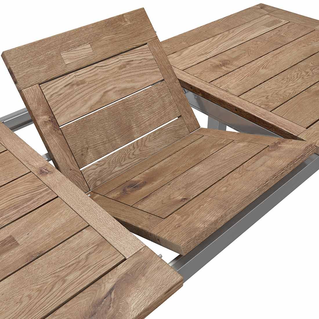 OUTLIV. Tampa Ausziehtisch 200/260x100 Edelstahl/Teak