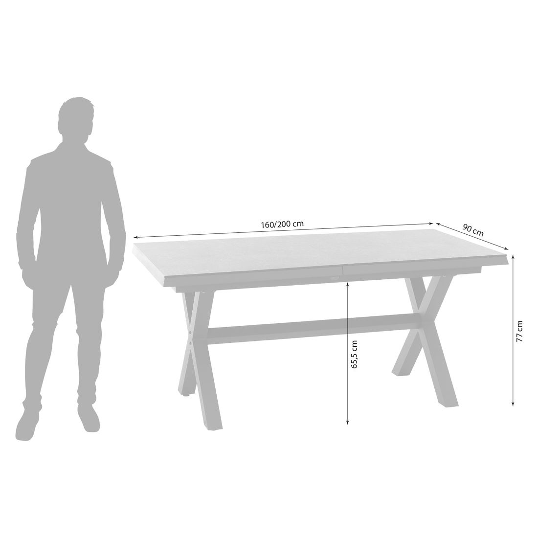 Siena Garden Sincro Ausziehtisch Aluminium/HPL
