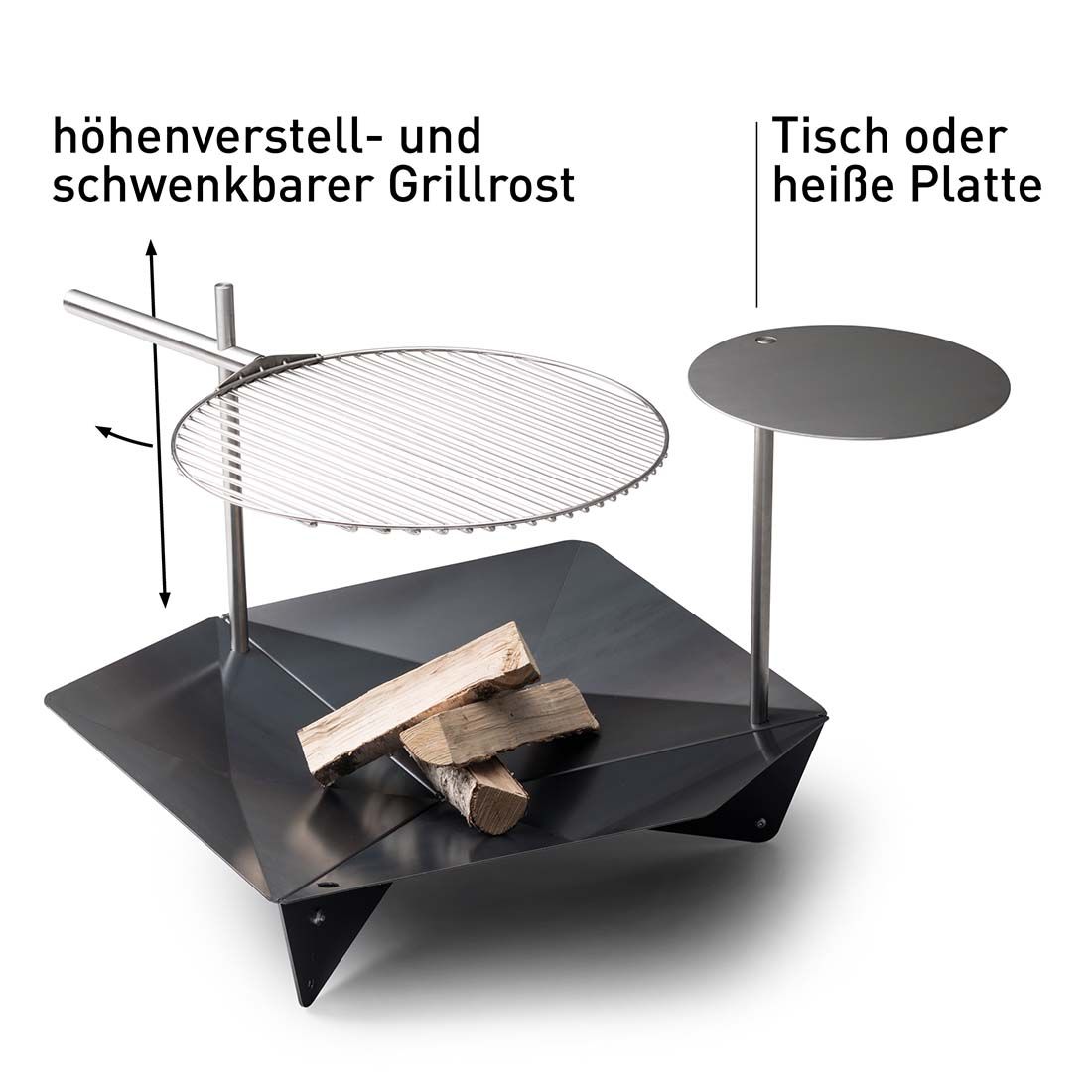 höfats TRIPLE Tisch Edelstahl