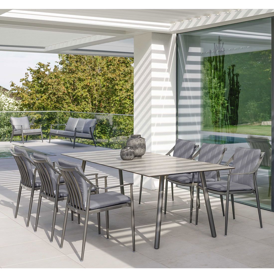 Stern Vanda Diningsessel Aluminium/Outdoorstoff