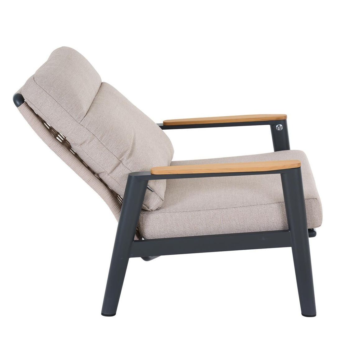 Siena Garden Cortina Loungeset verstellbar inkl. OUTLIV. Lifttisch Aluminium/Rope/Polypropylen