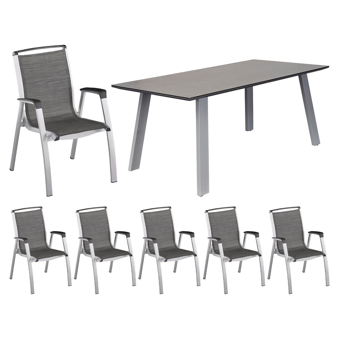 Kettler Forma II Gartenmöbel-Set L (6 Plätze) mit OUTLIV. Tisch 180x90cm
