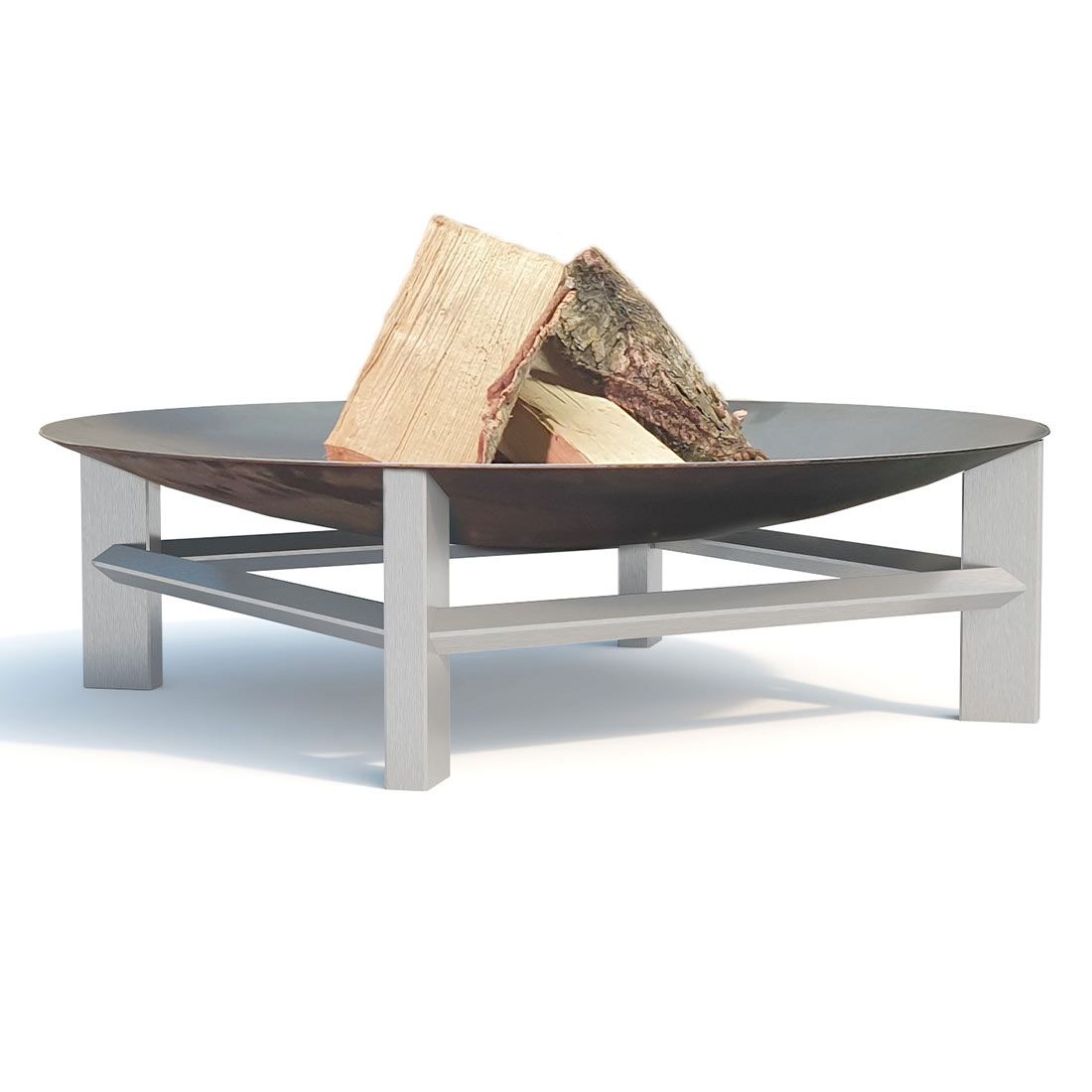 SvenskaV Alpha XXL Feuerschale 58x58x20cm Edelstahl/Rohstahl