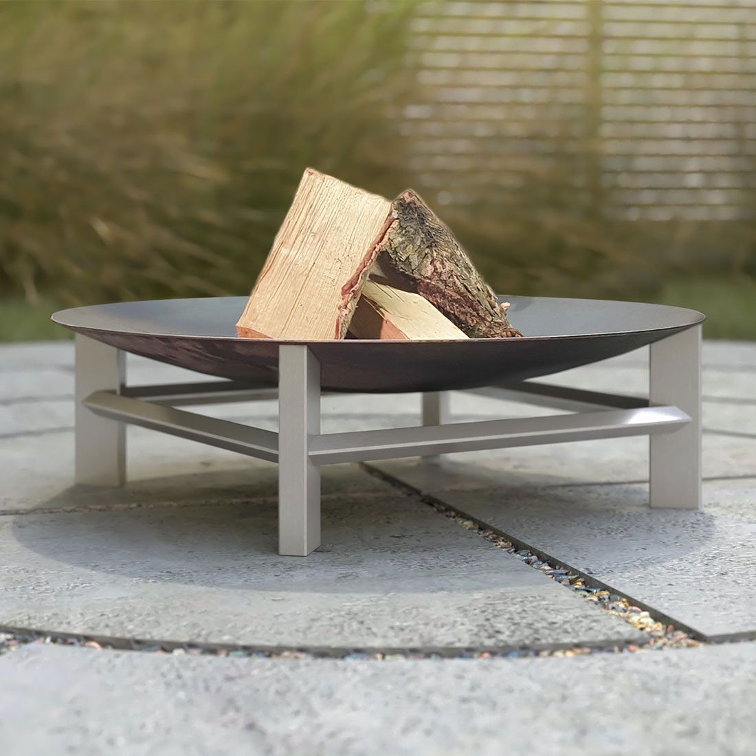 SvenskaV Alpha XXL Feuerschale 58x58x20cm Edelstahl/Rohstahl